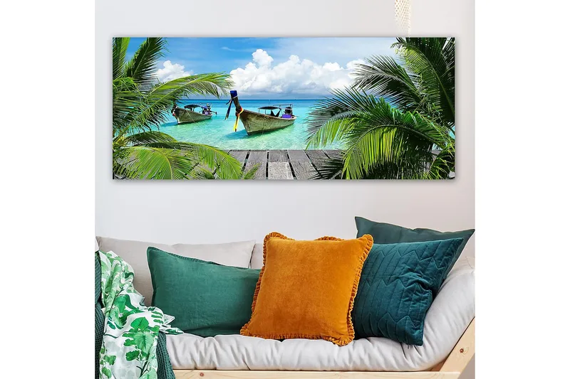Canvastavla YTY Nautical & Beach Flerfärgad - 120x50 cm - Inredning - Tavlor & posters - Canvastavla