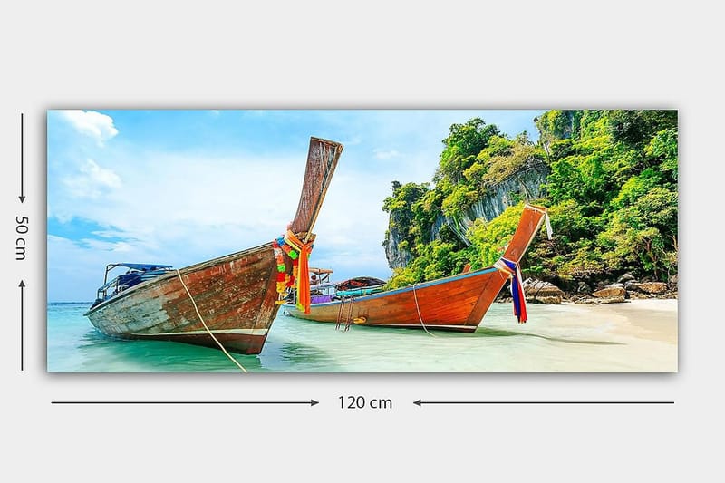 Canvastavla YTY Nautical & Beach Flerfärgad - 120x50 cm - Inredning - Tavlor & posters - Canvastavla