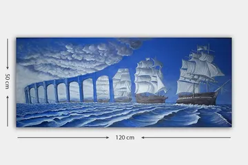 Canvastavla YTY Nautical & Beach Flerfärgad - 120x50 cm - Inredning - Tavlor & posters - Canvastavla