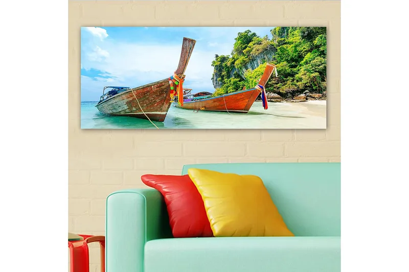 Canvastavla YTY Nautical & Beach Flerfärgad - 120x50 cm - Inredning - Tavlor & posters - Canvastavla