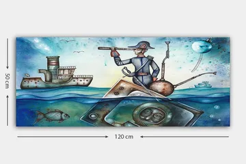 Canvastavla YTY Nautical & Beach Flerfärgad - 120x50 cm - Inredning - Tavlor & posters - Canvastavla