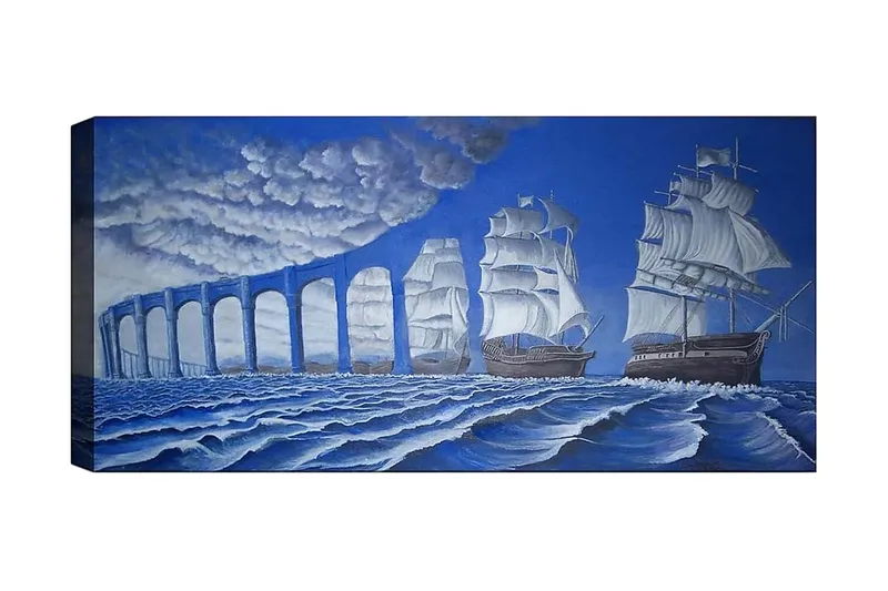 Canvastavla YTY Nautical & Beach Flerfärgad, 120x50 cm