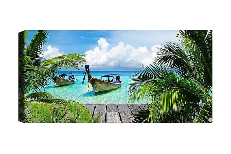 Canvastavla YTY Nautical & Beach Flerfärgad, 120x50 cm