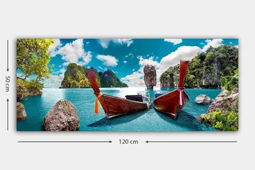 Canvastavla YTY Nautical & Beach Flerfärgad - 120x50 cm - Inredning - Tavlor & posters - Canvastavla