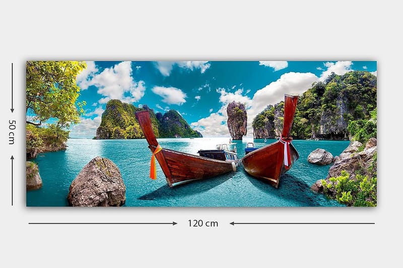 Canvastavla YTY Nautical & Beach Flerfärgad - 120x50 cm - Inredning - Tavlor & posters - Canvastavla