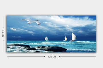Canvastavla YTY Nautical & Beach Flerfärgad - 120x50 cm - Inredning - Tavlor & posters - Canvastavla