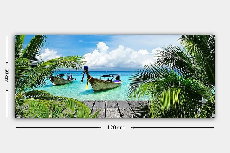 Canvastavla YTY Nautical & Beach Flerfärgad - 120x50 cm - Inredning - Tavlor & posters - Canvastavla
