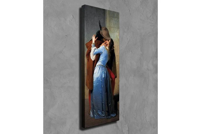 Canvastavla - Passionerat möte mellan två älskande - Blå / Brun / Röd - Inredning - Tavlor & posters - Canvastavla