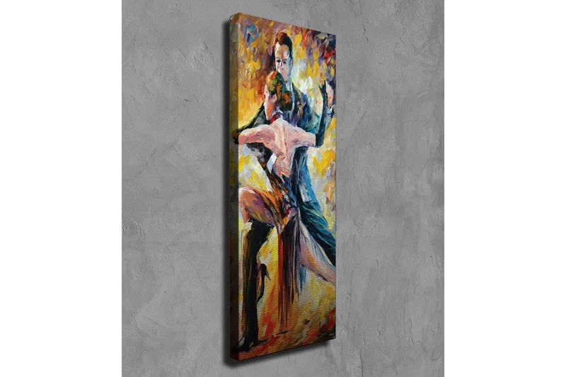 Canvastavla - Passionerad tango mellan två dansare - Röd / Gul / Svart - Inredning - Tavlor & posters - Canvastavla