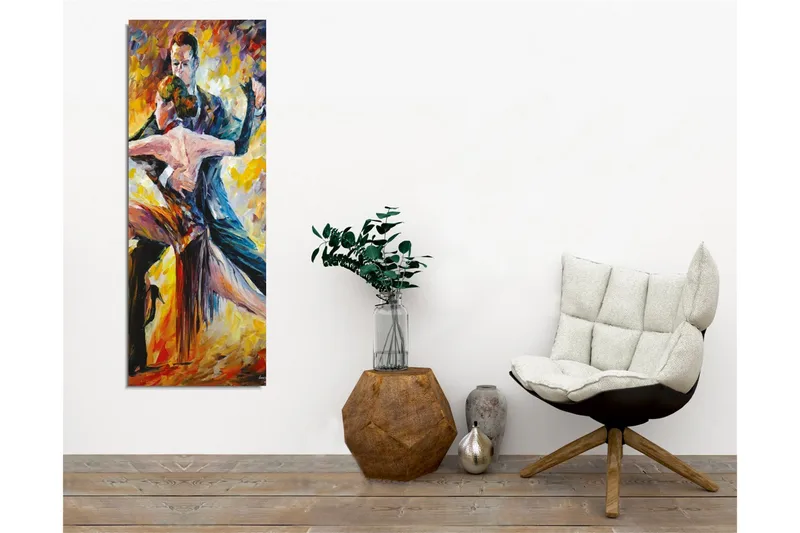 Canvastavla - Passionerad tango mellan två dansare - Röd / Gul / Svart - Inredning - Tavlor & posters - Canvastavla