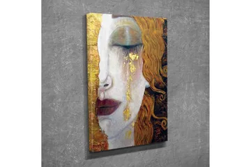 Canvastavla - Porträtt av en kvinna med tårar av guld - Guld / Hudton / Brun - Inredning - Tavlor & posters - Canvastavla