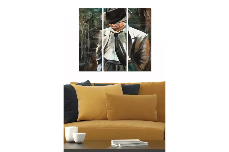 Canvastavla People 3-pack Flerfärgad, 20x50 cm