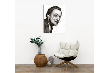 Canvastavla - Porträtt av en man med distinkt mustasch och intensiva ögon - Svart / Grå / Vit - Inredning - Tavlor & posters - Canvastavla