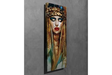 Canvastavla - Porträtt av en kvinna med gyllene smycken och dramatisk sminkning - Guld / Svart / Beige - Inredning - Tavlor & posters - Canvastavla