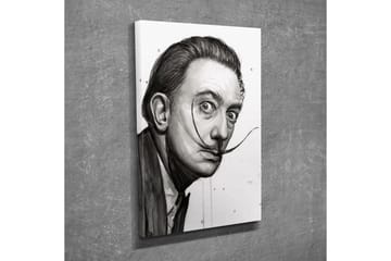 Canvastavla - Porträtt av en man med distinkt mustasch och intensiva ögon - Svart / Grå / Vit - Inredning - Tavlor & posters - Canvastavla