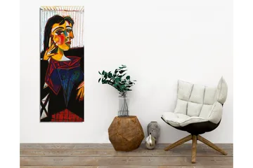 Canvastavla - Porträtt av en kvinna med färgstarka ansiktsdrag - Gul / Svart / Röd - Inredning - Tavlor & posters - Canvastavla