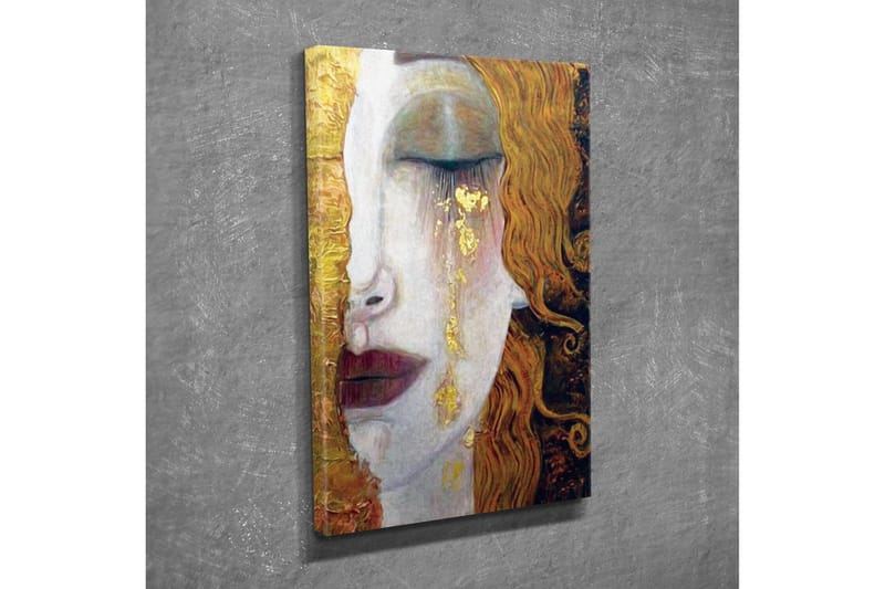 Canvastavla - Porträtt av en kvinna med tårar av guld - Guld / Hudton / Brun - Inredning - Tavlor & posters - Canvastavla