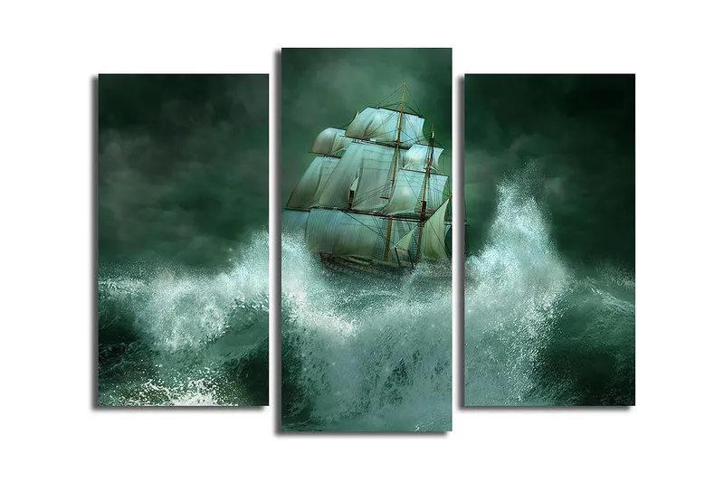 Dekorativ Canvasmålning 3 Delar - Flerfärgad - Inredning - Tavlor & posters - Canvastavla