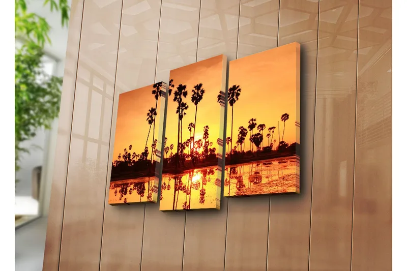 Dekorativ Canvasmålning 3 Delar - Flerfärgad - Inredning - Tavlor & posters - Canvastavla