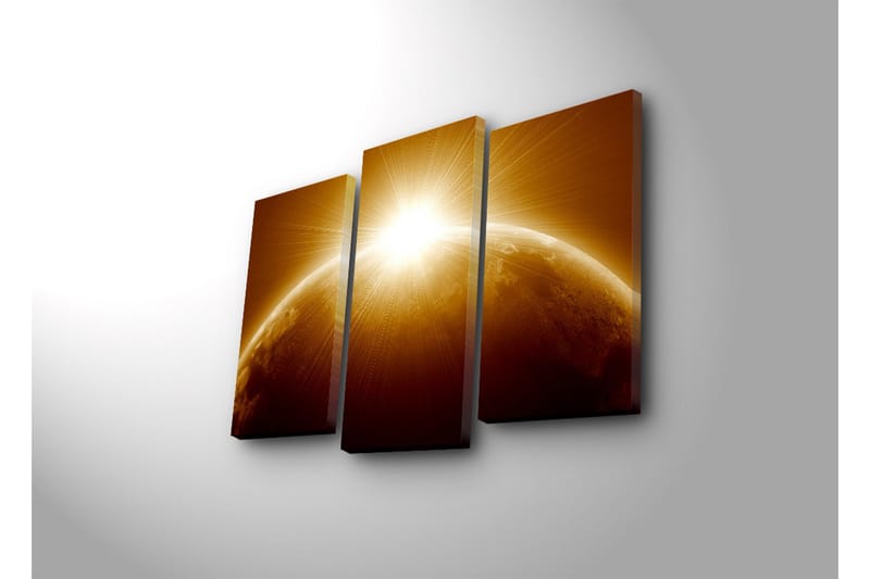 Dekorativ Canvasmålning 3 Delar - Flerfärgad - Inredning - Tavlor & posters - Canvastavla