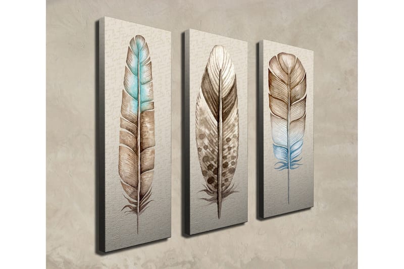 Dekorativ Canvasmålning 3 Delar - Flerfärgad - Inredning - Tavlor & posters - Canvastavla