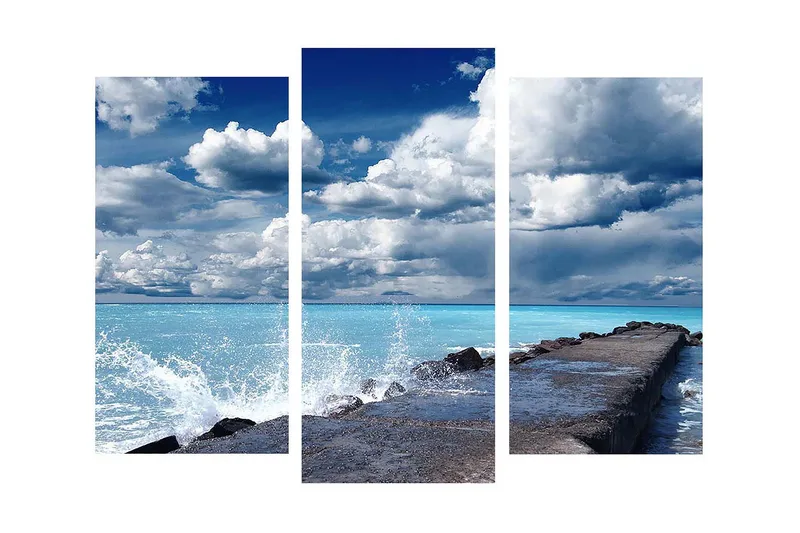 Dekorativ Canvasmålning 3 Delar - Flerfärgad - Inredning - Tavlor & posters - Canvastavla