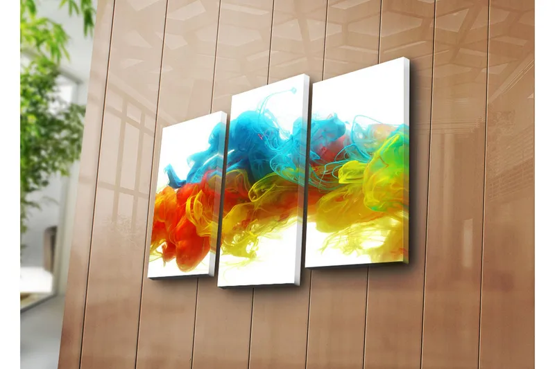 Dekorativ Canvasmålning 3 Delar - Flerfärgad - Inredning - Tavlor & posters - Canvastavla