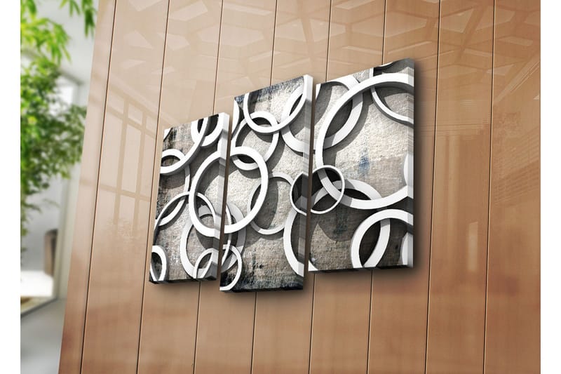 Dekorativ Canvasmålning 3 Delar - Flerfärgad - Inredning - Tavlor & posters - Canvastavla