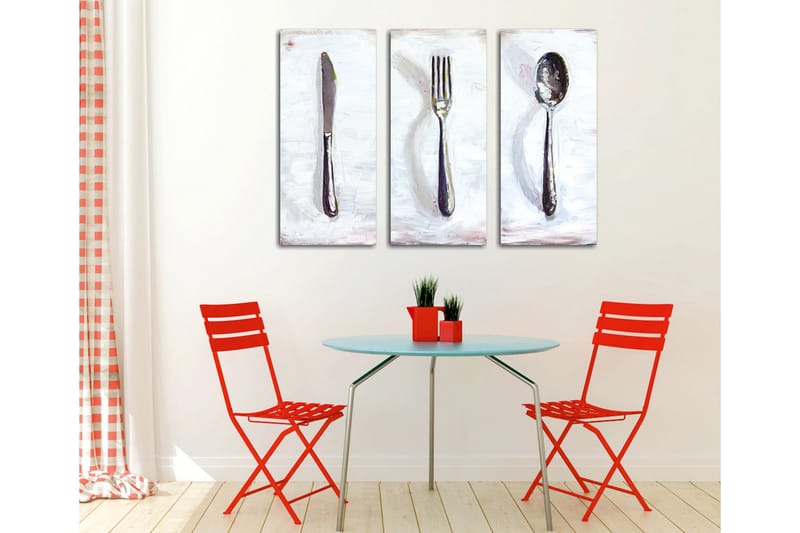 Dekorativ Canvasmålning 3 Delar - Flerfärgad - Inredning - Tavlor & posters - Canvastavla