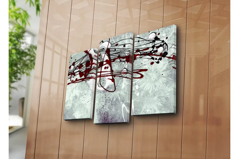 Dekorativ Canvasmålning 3 Delar - Flerfärgad - Inredning - Tavlor & posters - Canvastavla