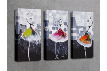 Dekorativ Canvasmålning 3 Delar - Flerfärgad - Inredning - Tavlor & posters - Canvastavla