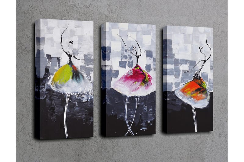 Dekorativ Canvasmålning 3 Delar - Flerfärgad - Inredning - Tavlor & posters - Canvastavla