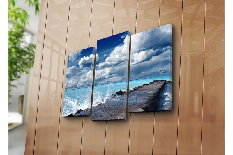 Dekorativ Canvasmålning 3 Delar - Flerfärgad - Inredning - Tavlor & posters - Canvastavla