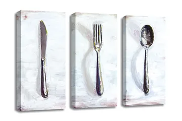 Dekorativ Canvasmålning 3 Delar - Flerfärgad - Inredning - Tavlor & posters - Canvastavla