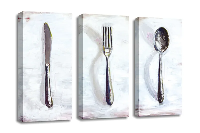 Dekorativ Canvasmålning 3 Delar, Flerfärgad