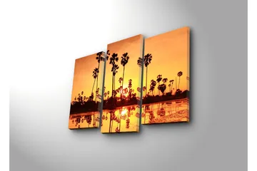 Dekorativ Canvasmålning 3 Delar - Flerfärgad - Inredning - Tavlor & posters - Canvastavla