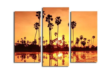 Dekorativ Canvasmålning 3 Delar - Flerfärgad - Inredning - Tavlor & posters - Canvastavla