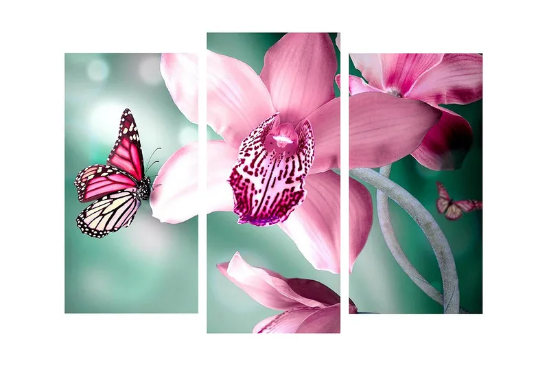 Dekorativ Canvasmålning 3 Delar - Flerfärgad - Inredning - Tavlor & posters - Canvastavla