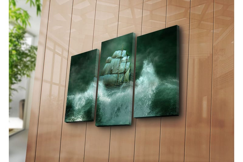 Dekorativ Canvasmålning 3 Delar - Flerfärgad - Inredning - Tavlor & posters - Canvastavla