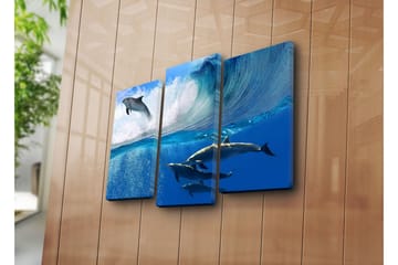 Dekorativ Canvasmålning 3 Delar - Flerfärgad - Inredning - Tavlor & posters - Canvastavla