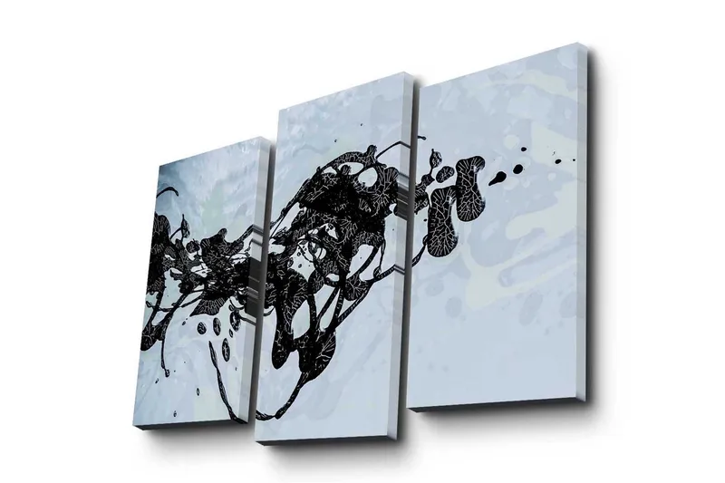 Dekorativ Canvasmålning 3 Delar - Flerfärgad - Inredning - Tavlor & posters - Canvastavla