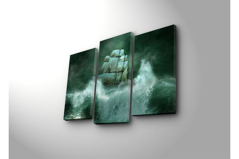 Dekorativ Canvasmålning 3 Delar - Flerfärgad - Inredning - Tavlor & posters - Canvastavla