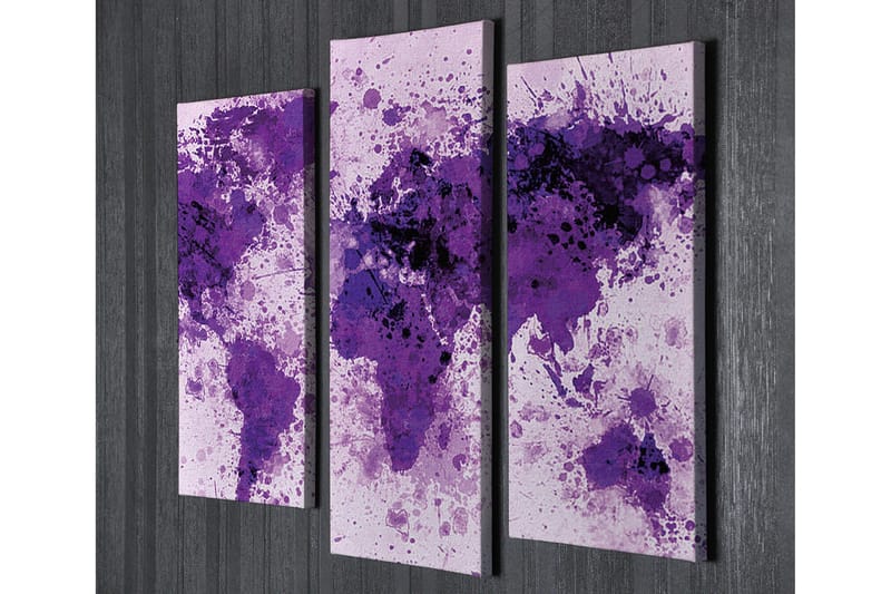 Dekorativ Canvasmålning 3 Delar - Flerfärgad - Inredning - Tavlor & posters - Canvastavla