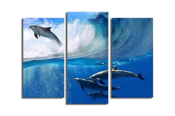 Dekorativ Canvasmålning 3 Delar - Flerfärgad - Inredning - Tavlor & posters - Canvastavla