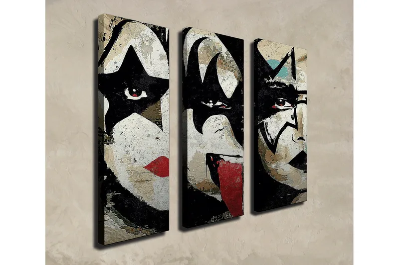 Dekorativ Canvasmålning 3 Delar - Flerfärgad - Inredning - Tavlor & posters - Canvastavla