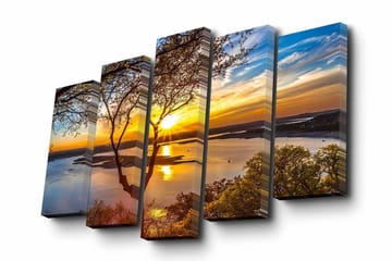 Dekorativ Canvasmålning 5 Delar - Flerfärgad - Inredning - Tavlor & posters - Canvastavla