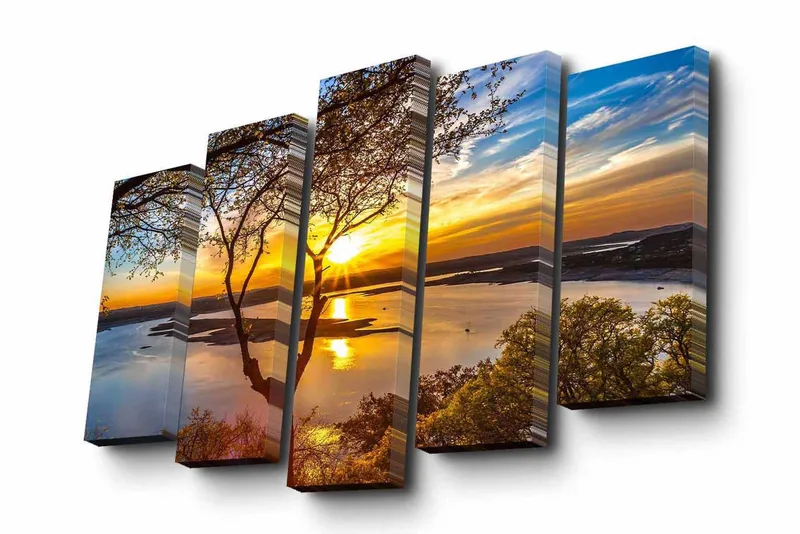 Dekorativ Canvasmålning 5 Delar, Flerfärgad