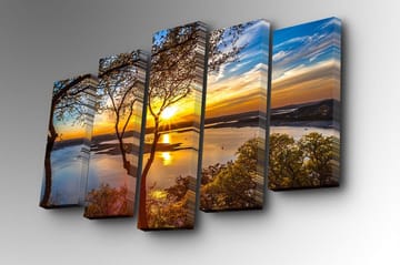 Dekorativ Canvasmålning 5 Delar - Flerfärgad - Inredning - Tavlor & posters - Canvastavla