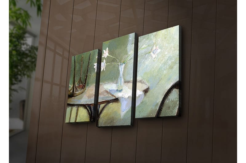 Dekorativ Canvasmålning LED-belysning 3 Delar - Flerfärgad - Inredning - Tavlor & posters - Canvastavla