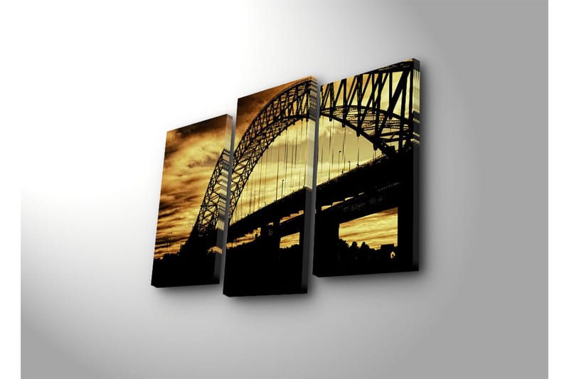 Dekorativ Canvasmålning LED-belysning 3 Delar - Flerfärgad - Inredning - Tavlor & posters - Canvastavla